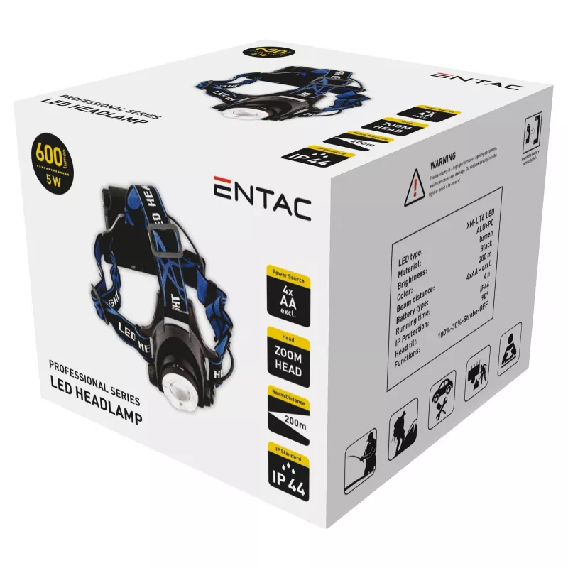 ENTAC torcia LED in alluminio Zoom 5W