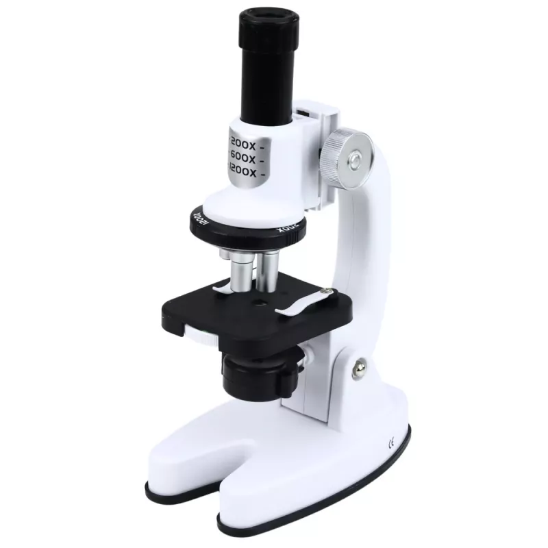 LEAN TOYS set didattico microscopio per bambini Zoom 1200x accessori bianco