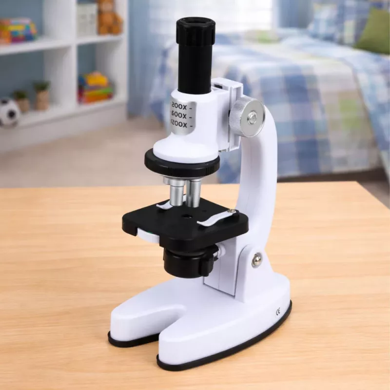 LEAN TOYS set didattico microscopio per bambini Zoom 1200x accessori bianco