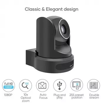 ROCWARE RC20 telecamera PTZ 1080p zoom ottico 12x HDMI USB 3.0 LAN