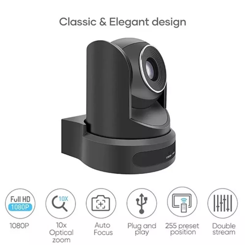 ROCWARE RC20 telecamera PTZ 1080p zoom ottico 12x HDMI USB 3.0 LAN