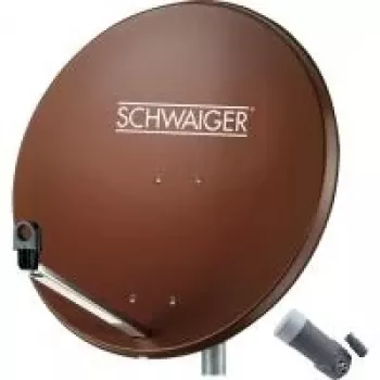 SCHWAIGER set antenna satellitare 80 cm con LNB singolo, rosso mattone