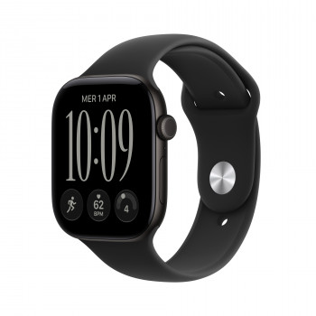Apple Watch Series 12 GPS + Cellular 46 mm cassa in alluminio nero con cinturino sport nero – M/L