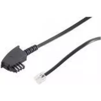 ShiverPeaks 70096-KOMSA - 6 m - TAE-F - RJ-11 - nero - connettore maschio/connettore maschio - cavo telefonico rotondo