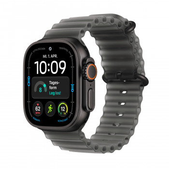 Apple Watch Ultra 4 GPS + Cellular 49 mm cassa in titanio nero con cinturino Ocean nero traslucido