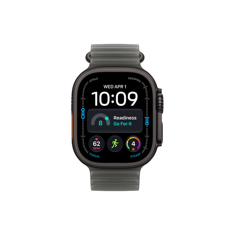 Apple Watch Ultra 4 GPS + Cellular 49 mm cassa in titanio nero con cinturino Ocean nero traslucido