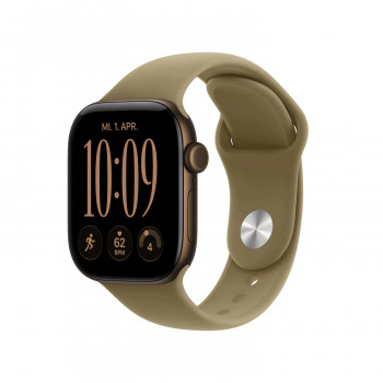 Apple Watch Series 12 GPS + Cellular 42 mm cassa in alluminio bronzo scuro con cinturino Sport oliva - S/M