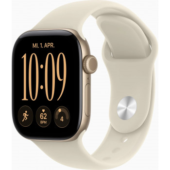 Apple Watch Series 12 GPS + Cellular 42 mm cassa in alluminio oro con cinturino Sport sabbia – S/M