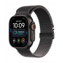 Apple Watch Ultra 4 GPS + Cellular 49 mm cassa in titanio nero con cinturino Milanaise in titanio nero - M