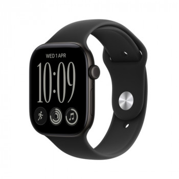 Apple Watch Series 12 GPS + Cellular 42 mm cassa in alluminio nero con cinturino Sport nero – S/M