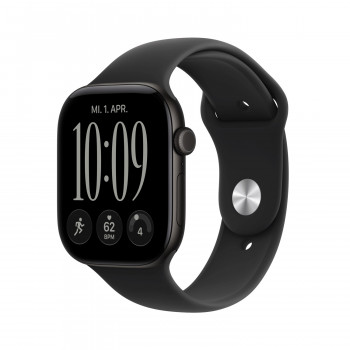 Apple Watch Series 12 GPS + Cellular 46 mm cassa in alluminio nero con cinturino Sport nero – S/M