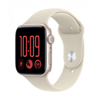 Apple Watch SE 3 GPS + Cellular 44 mm cassa in alluminio Polarstern con cinturino Sport sabbia – S/M
