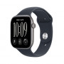 Apple Watch Series 12 GPS 46mm cassa in alluminio grigio siderale con cinturino Sport blu navy - S/M