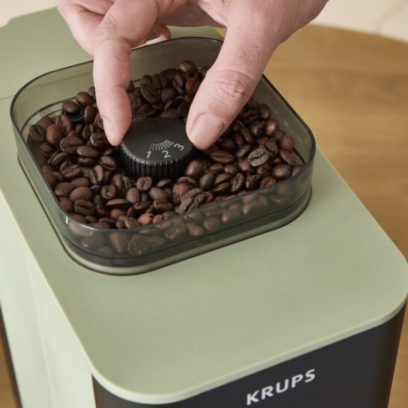 Krups Coffee Crush SA401LE0 macchina per espresso, nero/verde