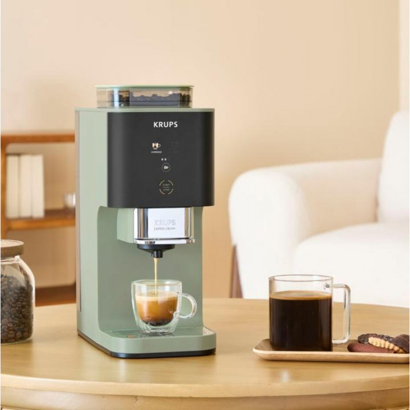 Krups Coffee Crush SA401LE0 macchina per espresso, nero/verde