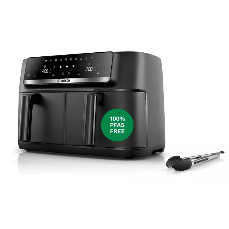 Bosch Serie 4 MAFD440B7 friggitrice ad aria Dual-Basket, 9 L, 2500 W, nero