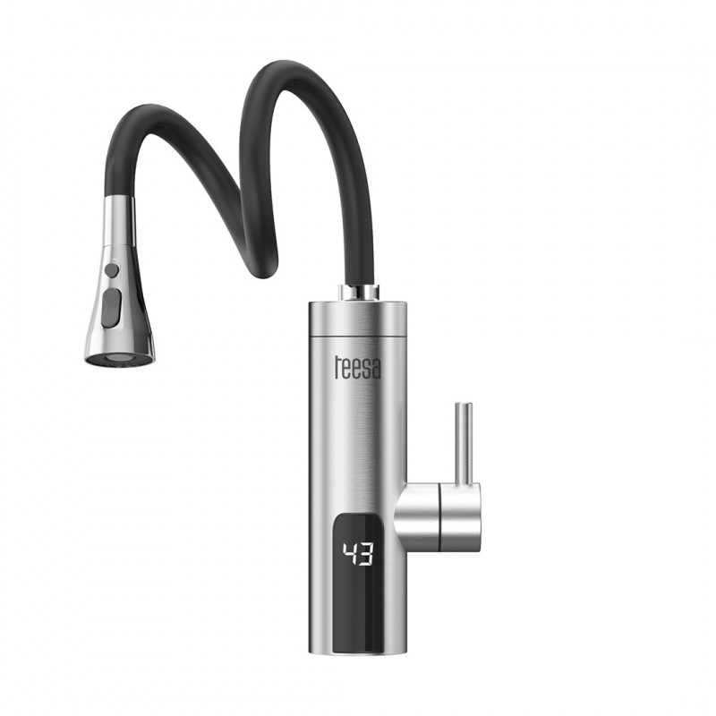 Teesa TSA4107 rubinetto da cucina con scaldacqua istantaneo e bocca flessibile, metallo