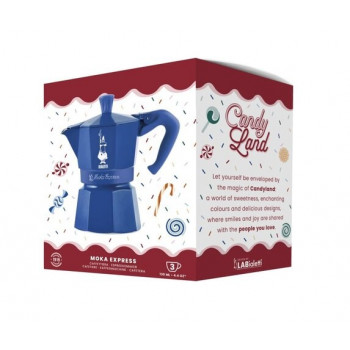 Bialetti Candyland Moka Express 3TZ macchina per caffè manuale, 150 ml, blu