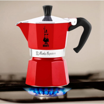 Bialetti Candyland Moka Express 3TZ macchina per caffè manuale, 150 ml, rosso