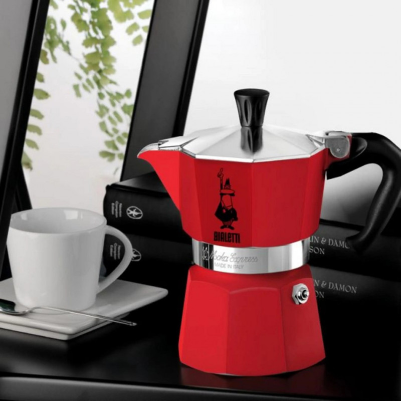 Bialetti Candyland Moka Express 3TZ macchina per caffè manuale, 150 ml, rosso