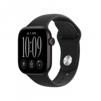 Apple Watch Series 12 GPS 42 mm cassa in alluminio nero con cinturino sportivo nero – M/L
