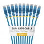 StarTech.com N6PAT100CMBLS10PK Cavo patch Cat6 sottile, RJ45, 1 m, blu, confezione da 10