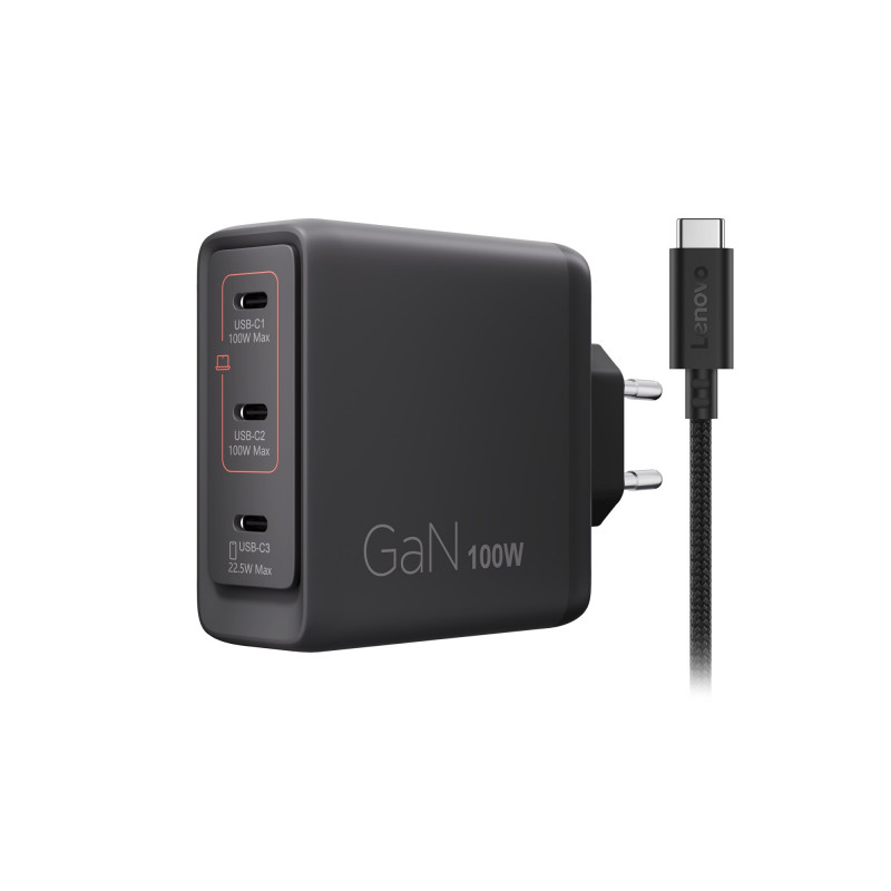 Lenovo caricabatterie multi-porta USB-C 100W GaN