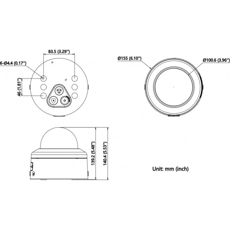 Hikvision DS-2CD2746G3-IPTRZSY Telecamera IP dome 4 MP, 2,8-12 mm, nero