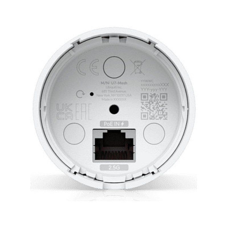 Ubiquiti U7 Mesh Access point wireless Wi-Fi 7 5000 Mbit/s, PoE, bianco