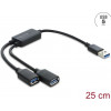 Delock Hub a cavo USB 5 Gbps 2 porte Type-A con connettore maschio USB Type-A 25 cm (64374)