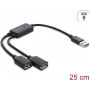 Delock Hub a cavo USB 5 Gbps 2 porte Type-A con connettore maschio USB Type-A 25 cm (64374)