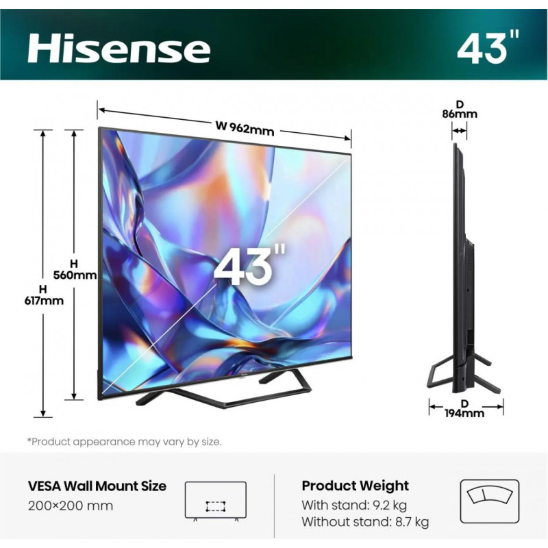 Hisense 43A7S TV 43