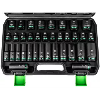 WUBER W33001 Long Impact Socket Set 1/2 inch, 6-Point, 35 pcs