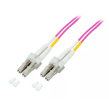 Cavo patch in fibra ottica EFB-Elektronik LC su LC OM4 duplex, 40 m, LSZH, viola