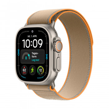 Apple Watch Ultra 4 GPS + Cellular 49 mm cassa in titanio naturale con cinturino Trail Loop sabbia – M/L