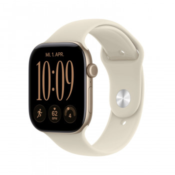 Apple Watch Series 12 GPS 46mm cassa in alluminio oro chiaro con cinturino Sport sabbia - M/L