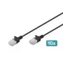 DIGITUS cavo patch Cat6 U/UTP slim RJ45, 0,3 m, nero, LSZH, confezione da 10