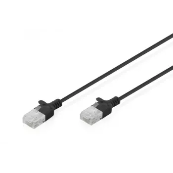 DIGITUS cavo patch Cat6 U/UTP slim RJ45, 0,3 m, nero, LSZH