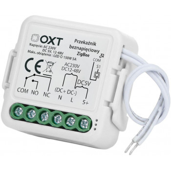OXT T250DC modulo relè mini ZigBee Tuya, contatto pulito, AC 230 V / DC 5 V / 12-48 V