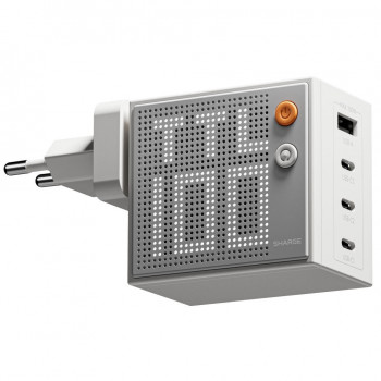 SHARGE Pixel 100 Caricabatterie GaN, 100W, 3x USB-C, 1x USB-A - bianco
