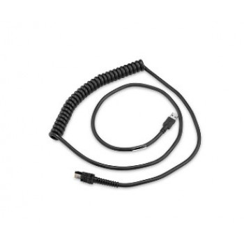 Zebra cavo a spirale schermato USB, serie A, 9 ft, BC1.2 High Current, -30C (CBA-UF6-C09ZAR)