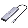 UGREEN 60515 adattatore multiporta USB-C 7-in-1, 4K HDMI, Gigabit Ethernet, 100 W PD, grigio