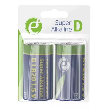 Gembird batteria alcalina LR20 (tipo D), 1,5V, 2 pezzi