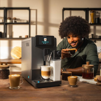Cecotec Cremmaet Latte Touch macchina per caffè automatica, 19 bar, monta latte integrato, 1500 W, nero