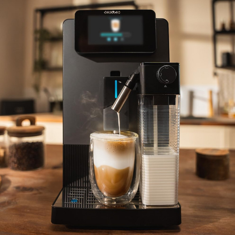 Cecotec Cremmaet Latte Touch macchina per caffè automatica, 19 bar, monta latte integrato, 1500 W, nero