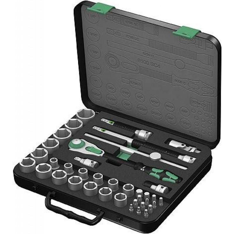 Set di cricchetti a cricchetto reversibile Wera 8100 SC 4 Zyklop, 1/2 pollice, 38 pz. (05003647001)