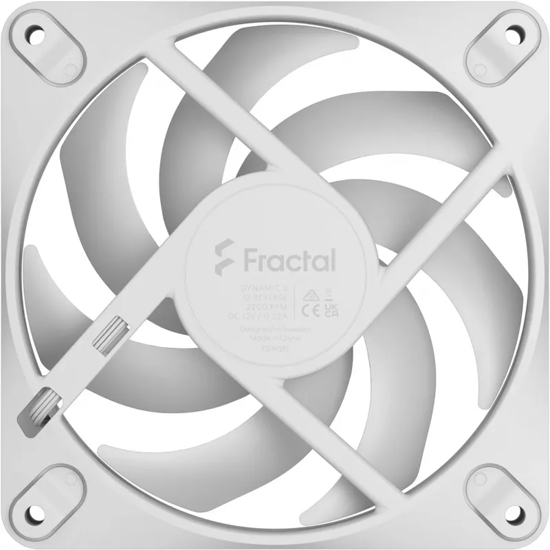 Ventola per case Fractal Design Dynamic 3-12 Reverse 120 mm, bianco