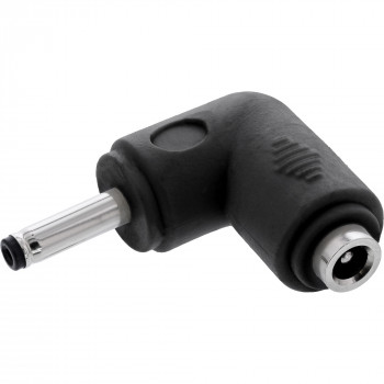 InLine® adattatore DC, 3,5 x 1,35 mm, connettore maschio/femmina, angolare, nero