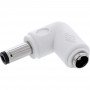 InLine® adattatore DC, 5,5 x 2,5 mm, connettore maschio/femmina, angolare, bianco