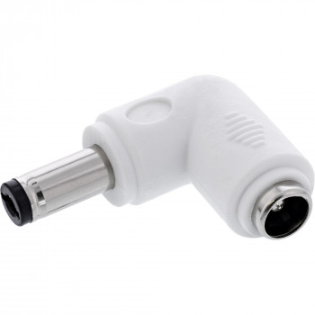 InLine® adattatore DC, 5,5 x 2,1 mm, connettore maschio/femmina, angolare, bianco